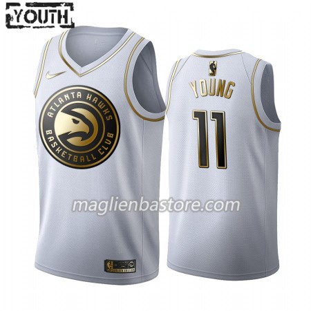 Maglia NBA Atlanta Hawks Trae Young 11 Nike 2019-20 Bianco Golden Edition Swingman - Bambino